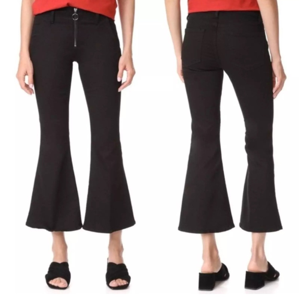Frame Denim Le Crop Bell Jeans Black Flare 29